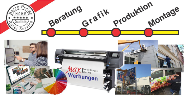 Beratung, Grafik, Produktion und Montage